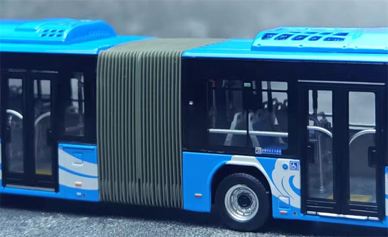 Beijing Public Transport Foton Ouhui New Energy BJ6160 300 Outer Ring Xiangyun Blue Articulated Bus 1:64 Bus Pre-built Model view2