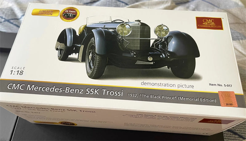 CMC Mercedes Benz SSK Trossi 1932 The Black Prince 25th Anniversary Commemorative w/ Gold Coin black Limited Edition 600PCS ONLY 1:18 Car Pre-built Model view11
