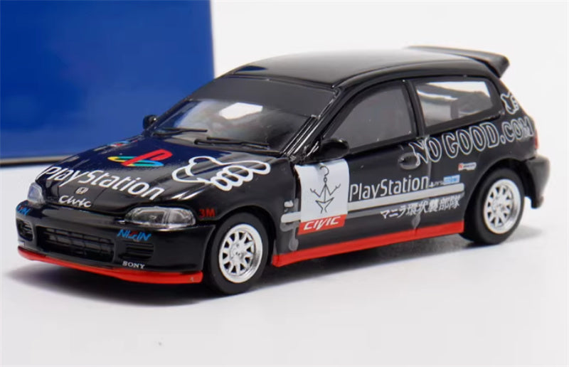 SW Honda Civic EG6 Black PlayStation Limited Edition 499PCS ONLY 1:64 Car Pre-built Model view6