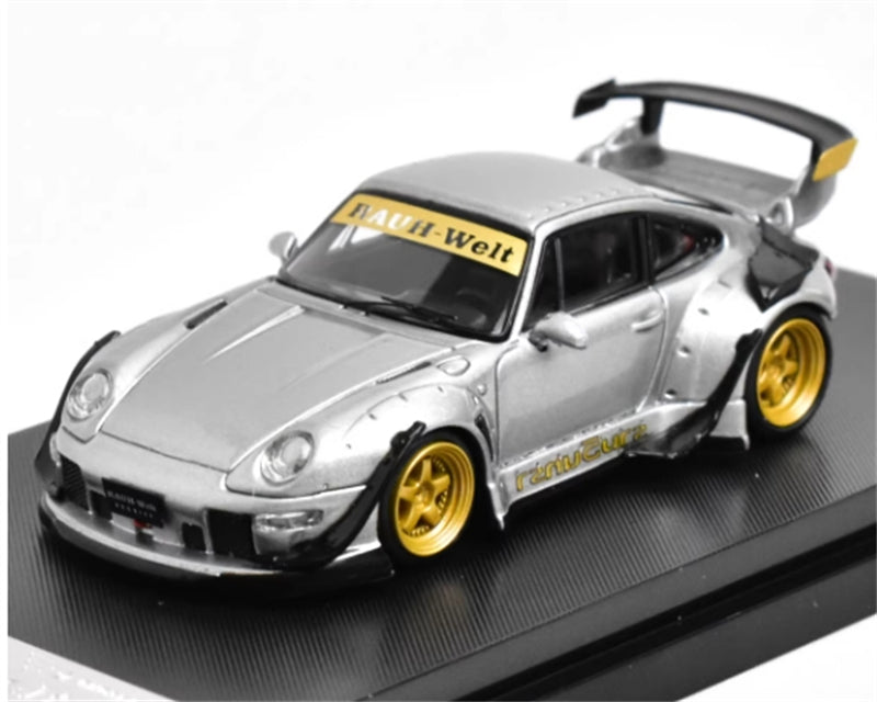 1:64 Porsche 911 RWB 993 Silver Grey with Gold Wheels SW DIECAST Limited Edition 499pcs ONLY Model