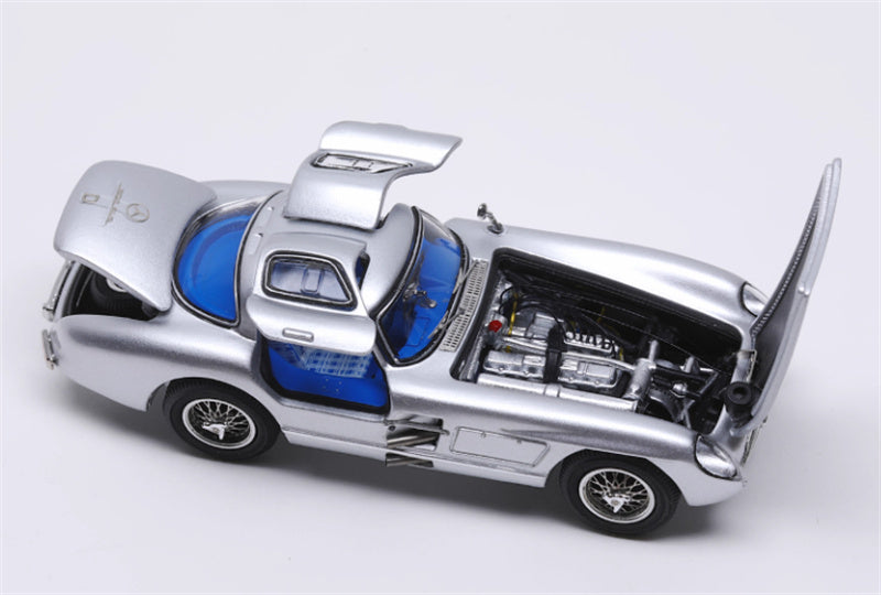 YS Model Mercedes Benz 300 SLR (W196S) Supercar Silver - Blue Inside Limited Edition 99PCS ONLY 1:64 Car Pre-built Model view6