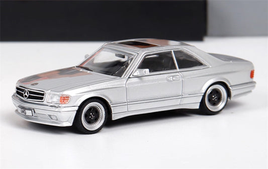 Rhino Model Mercedes Benz S-Class 560 SEC AMG W126 Silver 1:64 Car Pre-built Model view1