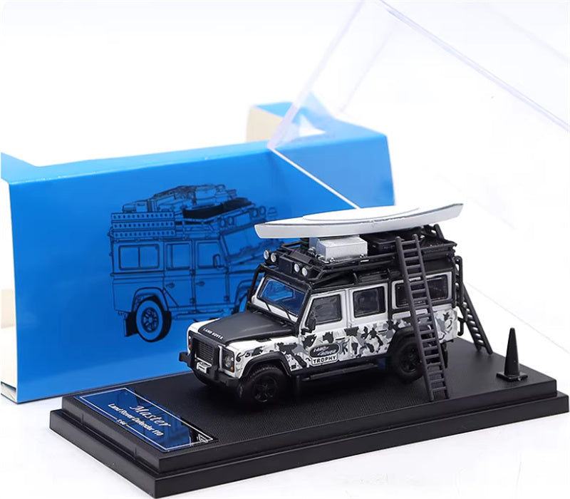 Master Land Rover Defender 110 camouflage with accessories TROPHY 1:64 Car Pre-built Airliner Model Display view6
