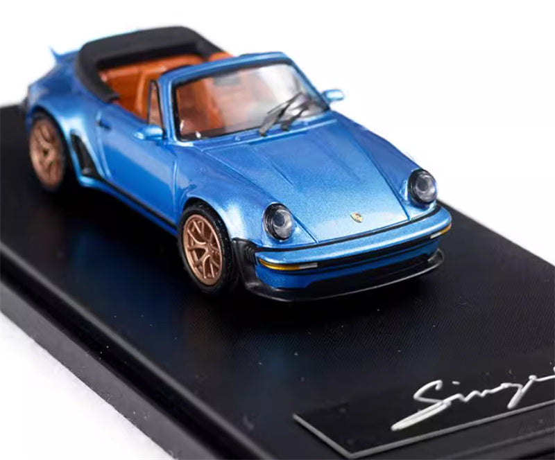 Rhino Model Porsche Singer Turbo Study 930 Blue convertible version 1:64 Car Pre-built Model view5