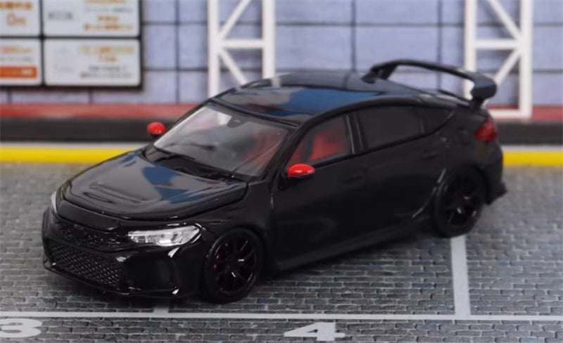 MOTORHELIX Honda Civic Type R FL5 Black Christmas Livery 1:64 car Pre-built Model view2