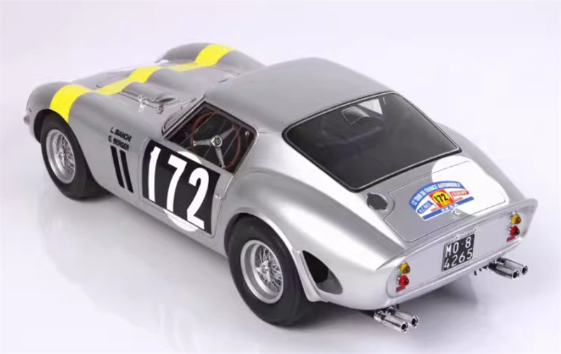 BBR MODELS Ferrari 250 GTO Tour DE France 1964 Winner #172 silver Limited Edition 158PCS ONLY Leather base 1:18 Car Pre-built Model view5