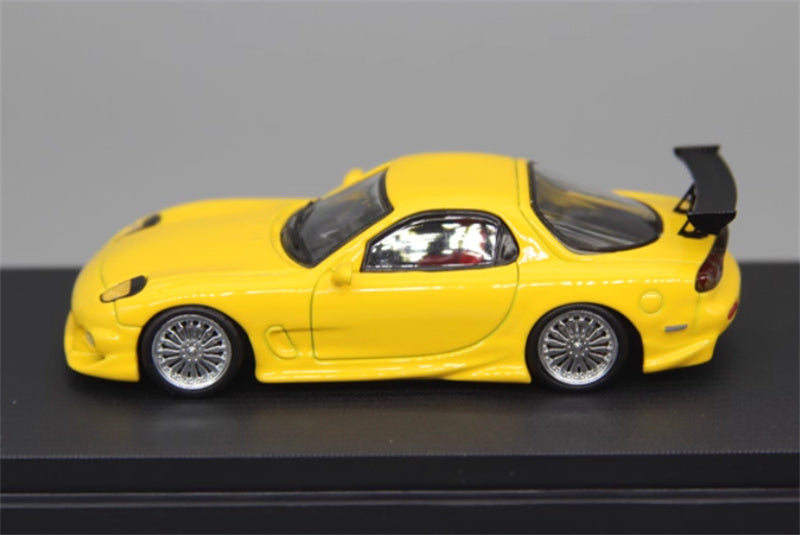 Mortal Mazda RX7 Veilside Limited Edition yellow 1:64 Car Pre-built Model view3