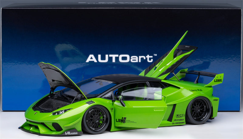 AUTOART Lamborghini HURACAN GT supercar Green LBWK AirREX AK-produce LB PERFORMANCE LB-WORKS 1:18 Car Pre-built Model view11