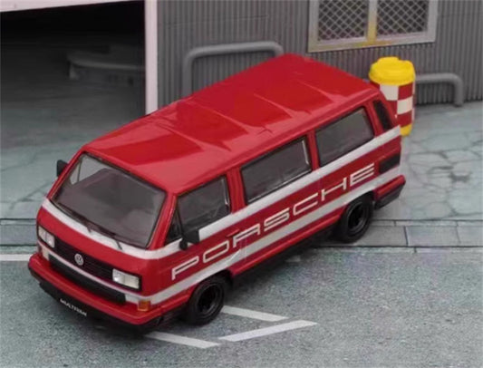 Master VW T3 Magway van Porsche livery red 1:64 Car Pre-built Model view2