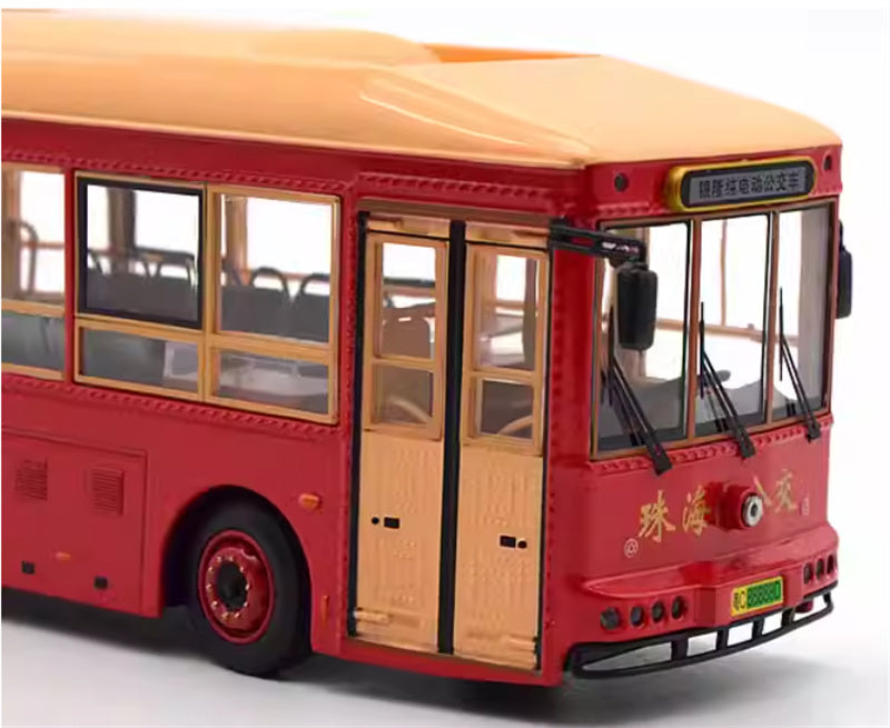 Zhuhai Bus Yinlong Pure Electric Bus red-orange 1:43 Car Pre-built Model view6