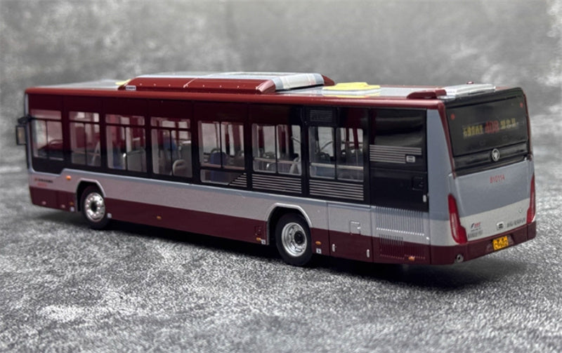 Beijing Public Transport Foton Ouhui BJ6123C7BDC-2 408 Route Bus burgundy 1:64 Bus Pre-built Model view5