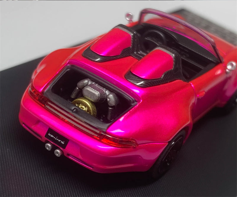 SW Porsche Gunther Werks 993 Electric Pink Convertible Limited Edition 499PCS ONLY 1:64 car Pre-built Model view5