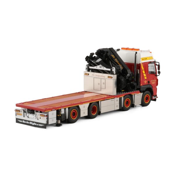 1:50 DAF ALB. SWIJNENBURG CAB MY2017 FLATBED TRUCK 8X2 W/ FASSI 1100 + JIB WSI Diecast Model