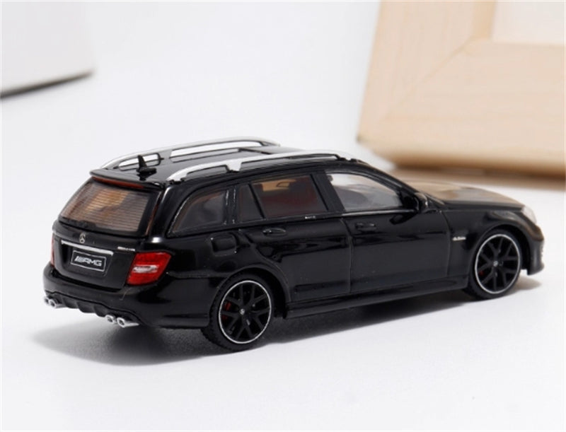 Flame Mercedes-Benz C63 AMG Edition 507 Wagon Black Limited Edition 499PCS ONLY 1:64 car Pre-built Model view4