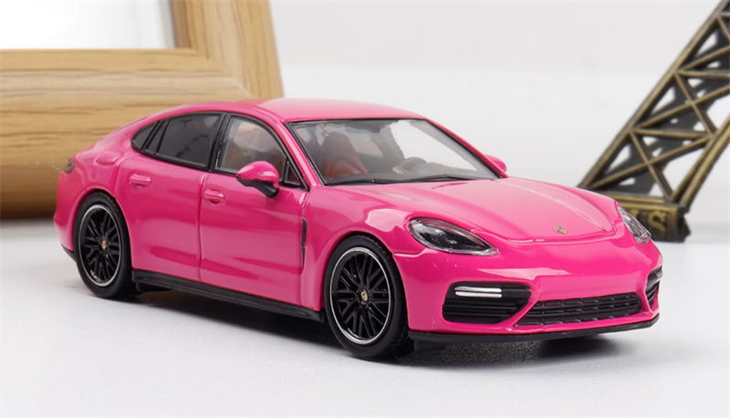 Furuya Porsche Panamera Rose Red Sedan Edition 1:64 car Pre-built Model view3