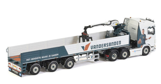 WSI SCANIA S NORMAL CS20N 6X2 TWINSTEER BRICK TRAILER - 3 AXLE VANDERSANDEN 1:50 Truck Pre-built Model