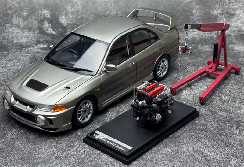 1:18 Mitsubishi Lancer Evolution IV  Steel Silver Grey MOTORHELIX Limited Edition 499PCS ONLY DIECAST Model