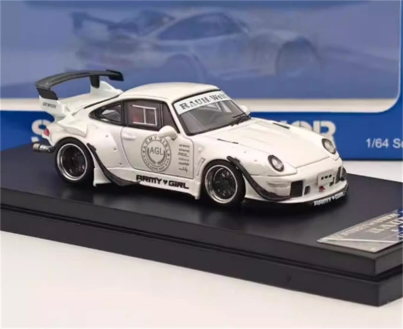 1:64 Porsche 911 RWB 993 Pearl White SW DIECAST Model