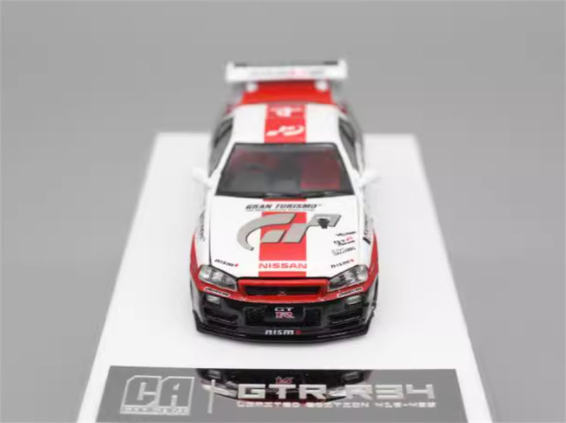 COOL ART Nissan Skyline GT-R R34 Racing w/ Figure Edition 1:64 Car Pre-built Model view6