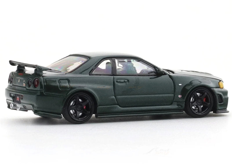TimeMicro Nissan Skyline GTR34 Dark Green Regular Version Limited Edition 999PCS ONLY 1:64 car Pre-built Model view6