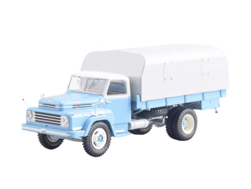 Premium ClassiXXs Csepel D-450 flatbed truck with tent Light Blue 1:43 Truck Pre-built Airliner Model Display view1