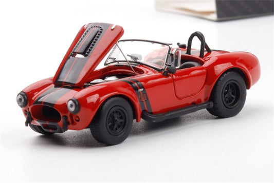 Fine Works&HM Ford Shelby 427 Cobra Metallic red + Black Stripe Limited Edition 499PCS ONLY 1:64 car Pre-built Model view1