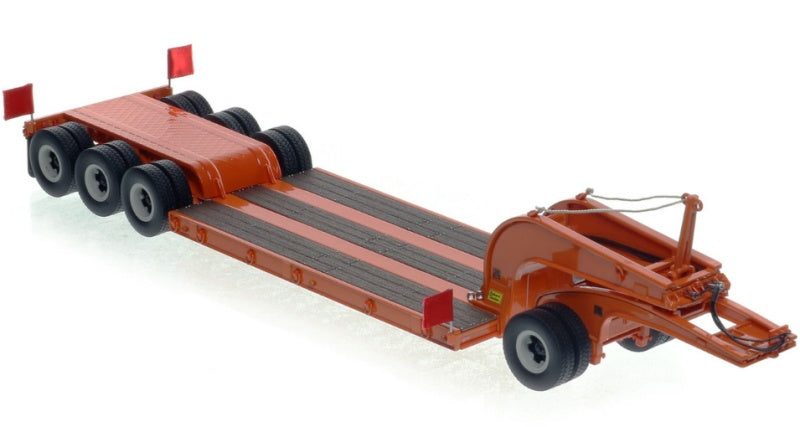 1:50 Talbert  1960s 60-Ton Cableneck Lowbed w/ Single-Axle Dolly Heavy Haul Replicas  Orange Diecast Model