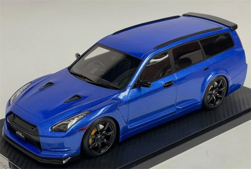 1:18 Nissan Stagea GT-R35 Custom Version Wagon  Gulf Blue IVY Merit Limited Edition 50PCS ONLY Resin Model