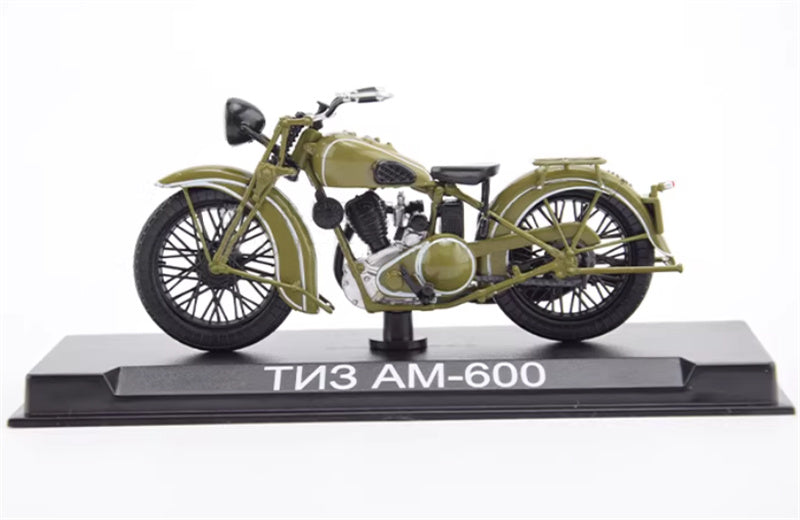 Modimio Soviet Patriotic Motorcycle TIZ-AM-600 Army Green motorcycle Pre-built Airliner Model Display view3