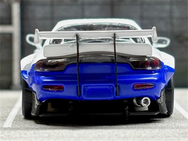1:64 Mazda RX-7 Rocket Bunny White and Blue Master DIECAST Limited Edition 799pcs ONLY Model