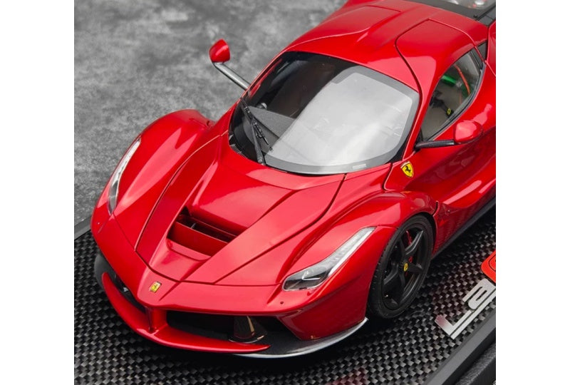 1:18 Ferrari LaFerrari  Metal Red - Black Wheel - Carbon Fiber Base BBR MODELS Limited Edition DIECAST Model