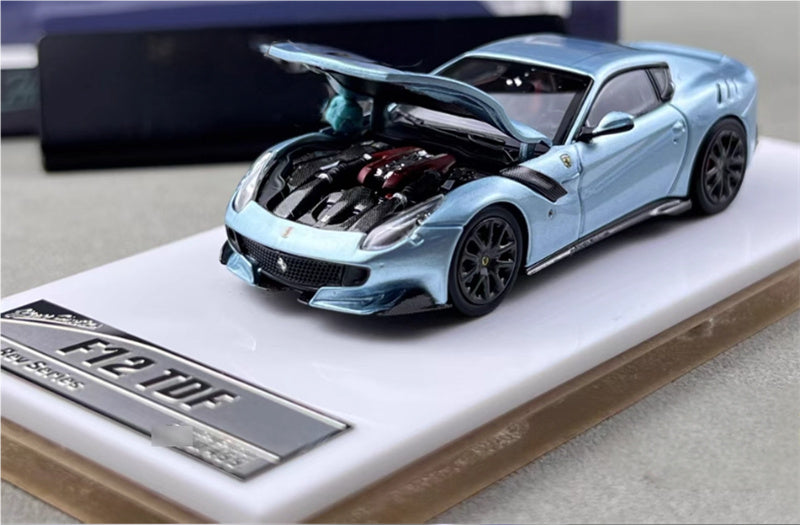 Stance Hunters Ferrari F12 TDF Supercar Limited Edition 499PCS ONLY Ice blue 1:64 Car Pre-built Model view4