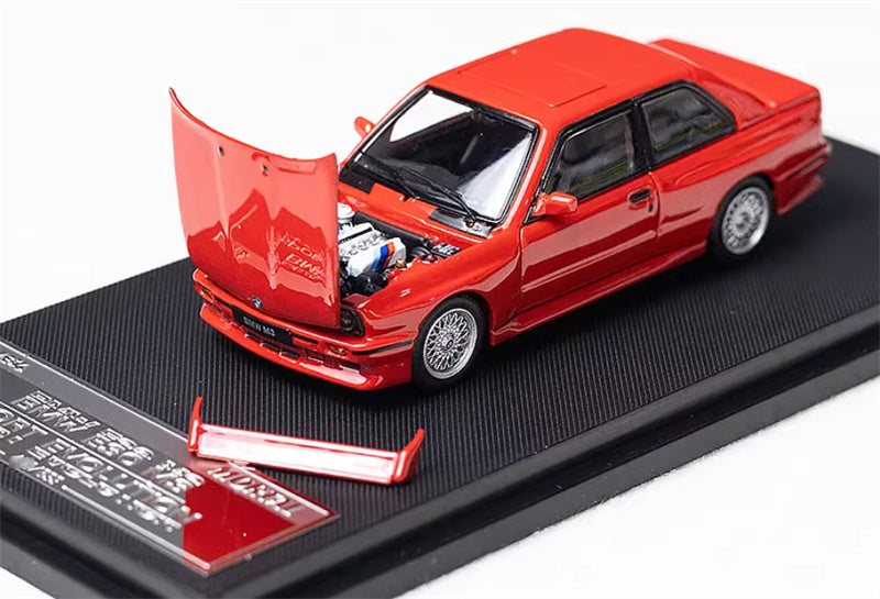 Mortal BMW M3 E30 Sport Evolution Openable Hood Detachable tail wing Pearl Red Limited Edition 899PCS ONLY 1:64 Car Pre-built Model view1