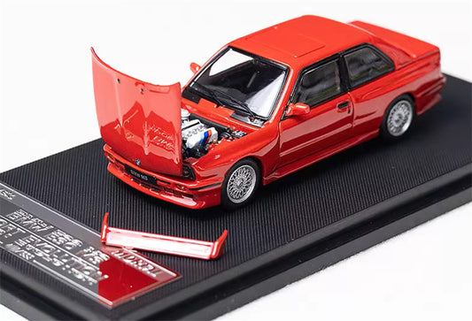 Mortal BMW M3 E30 Sport Evolution Openable Hood Detachable tail wing Pearl Red Limited Edition 899PCS ONLY 1:64 Car Pre-built Model view1