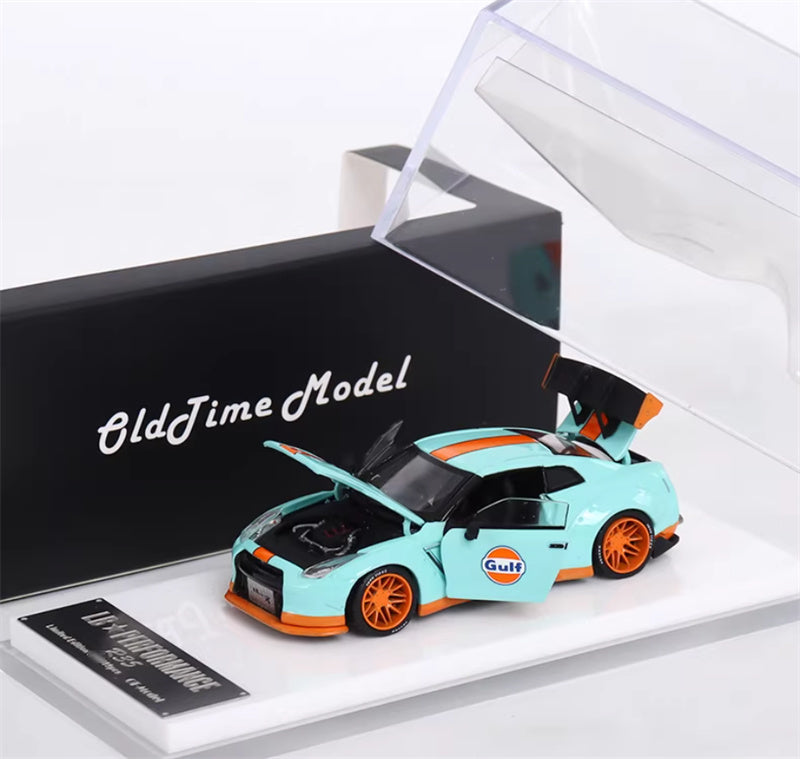 Oldtime Model Nissan GTR R35 LB PERFORMANCE wide body modification GULF 1:64 Car Pre-built Airliner Model Display view11