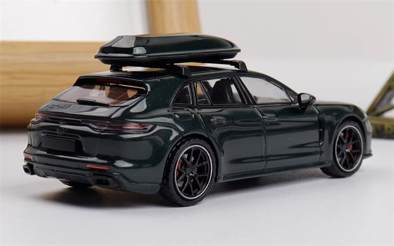 1:64 Porsche Panamera Sport Turismo Travel version Limited Edition 499pcs ONLY  Oak Green Ghost Player DIECAST Model