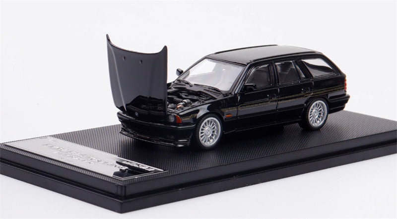 Mortal BMW E34 ALPINA B10 TOURING 5 Series wagon black Gold Strip Limited Edition 999PCS ONLY 1:64 Car Pre-built Model view1