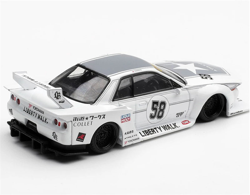 1:64 Nissan Skyline GTR R32 Kaido Works Tas 2025 White MINIGT DIECAST Model