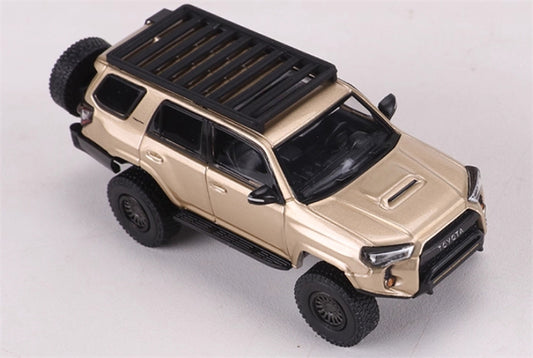 GCD Toyota 4Runner TRD PRO Overland SUV Modified Version Champagne w/ 18 Parts LHD 1:64 Car Pre-built Model view2