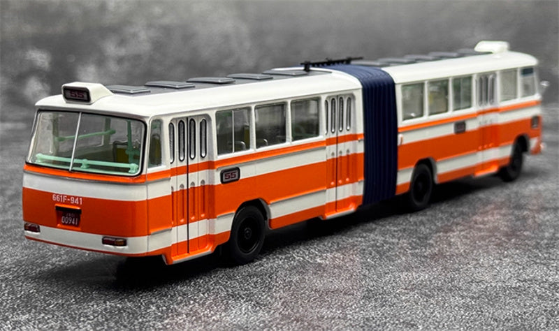 AUTO-GLIMPSE Shanghai Bus SK661 articulated trolley bus Orange Route 55 High end version (peak type) 1978-1996 1:64 Bus Pre-built Model view4