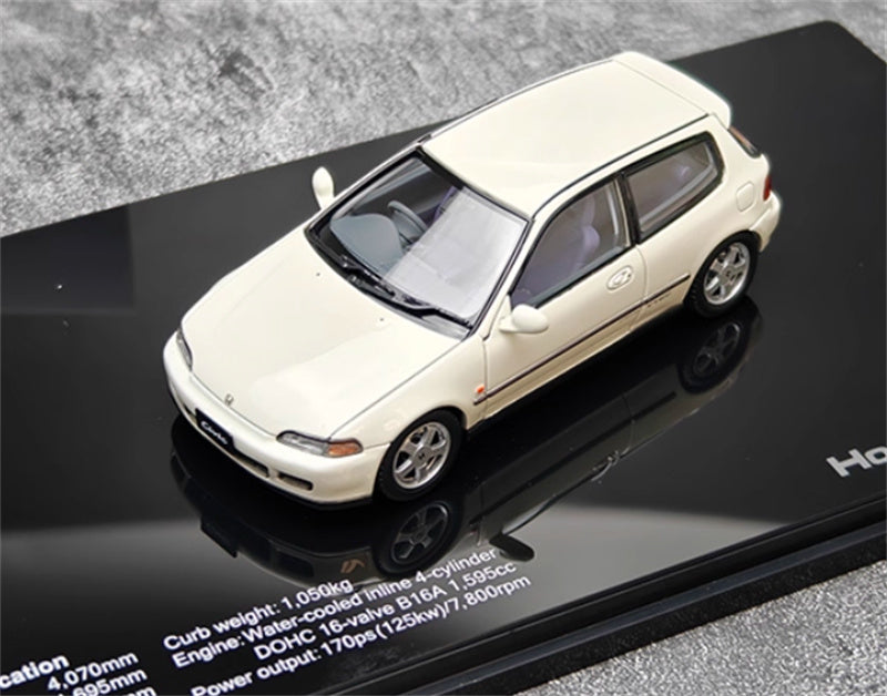 LCD-MODELS Honda Civic SiR II EG6 Fully open white 1:43 Car Pre-built Model view1