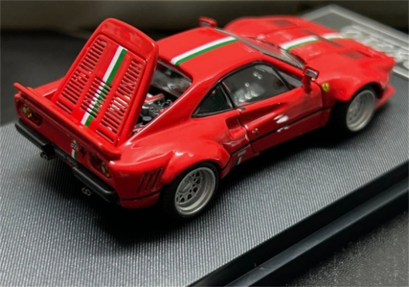 Hone Model Ferrari 288 GTO Red w/ Stripe Widebody 1:64 car Pre-built Model view5