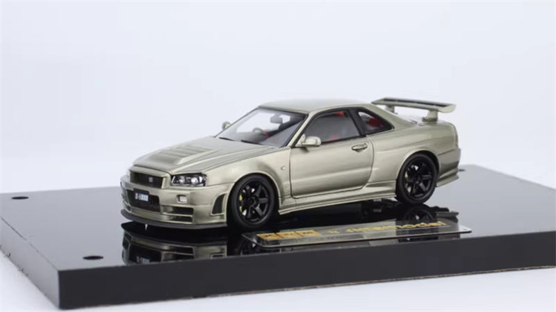 1:43 Nissan GTR Nismo R34 Z-TUNE  Emerald Green  PGM x onemodel Deluxe Edition Black base Limited Edition 688PCS ONLY DIECAST Car Model
