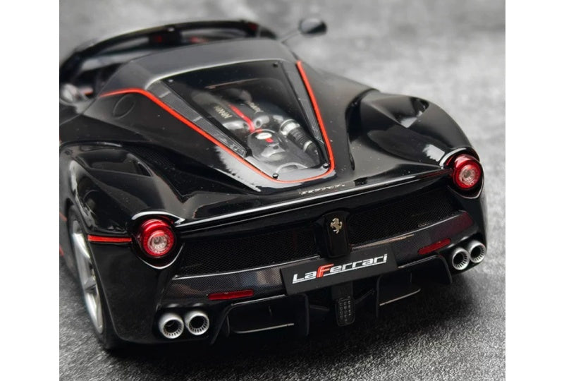 1:18 Ferrari LaFerrari  Black w/ red stripes- Silver Wheel BBR MODELS convertible version DIECAST Model