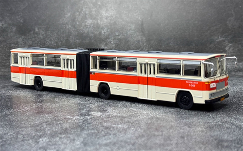 Beijing Public Transport BG670 1 Road articulated bus tangerine orange 1:64 Bus Pre-built Model view6