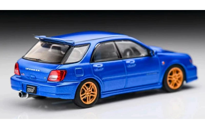 1:64 Subaru Impreza WRX STi 7 generations  Blue - Golden Wheel Furuya  Travel Edition DIECAST Model