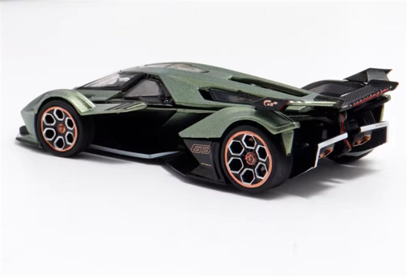 LeManFang Lamborghini V12 Vision VGT Concept Car Metal Green 1:64 Car Pre-built Model view2
