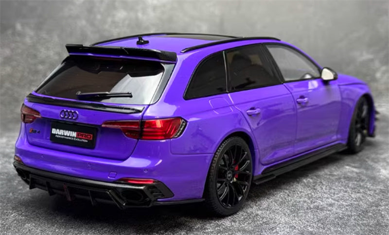 Kiloworks AUDI RS4 Avant Darwin Pro Venice Purple 1:18 Car Pre-built Model