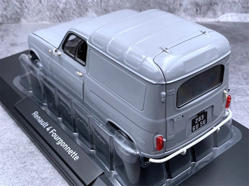 NOREV Renault 4 Fourgonnette Pickup 1965 Grey fully open 1:18 Car Pre-built Model view5