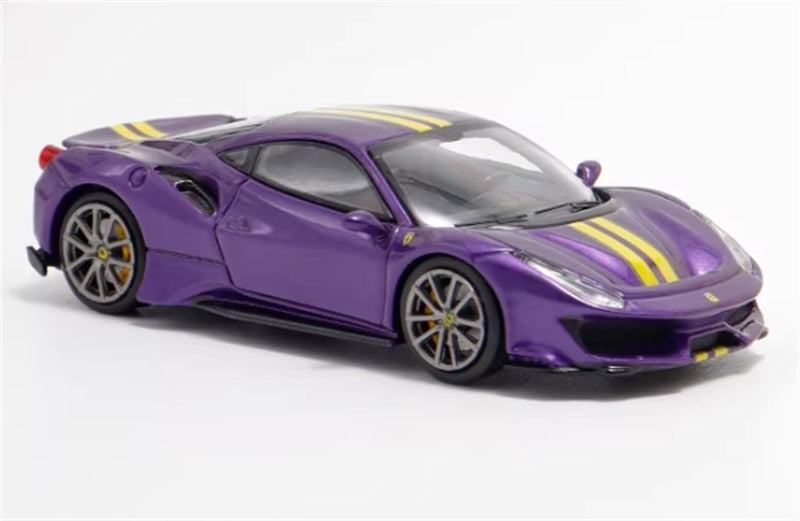 Ichiban Model Ferrari 488 Novitec Pista Purple Super Racing Limited Edition 399pcs ONLY 1:64 Car Pre-built Model